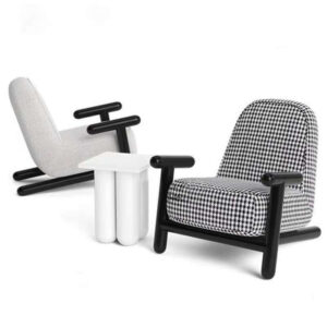 Modern Style Living Room Solid Wood Base Fabric Cover Upholstered Density Foam Accent Leisure Chair