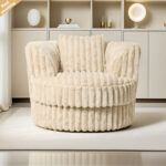 High Density Foam Luxury Velvet Fabric 360 Degree Swivel Bedroom Single Lovely Comfortable Sofa Armchair